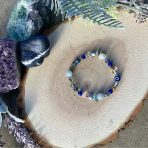 Handmade blue Evil Eye charm bracelet 🧿